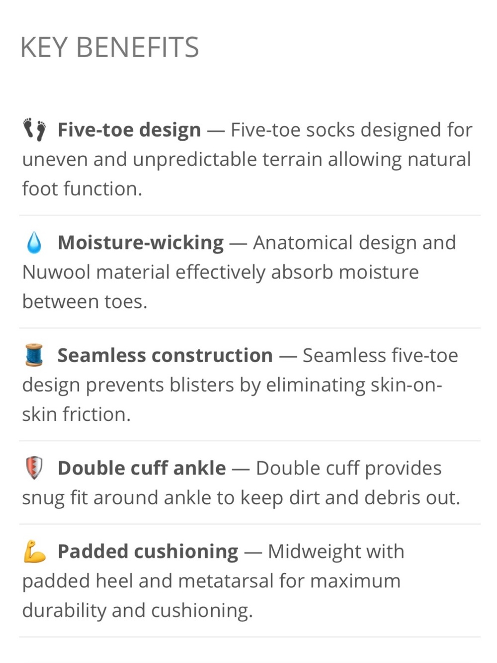 Unisex High Performance Athletic Running Toe Socks - Picture 5 of 9